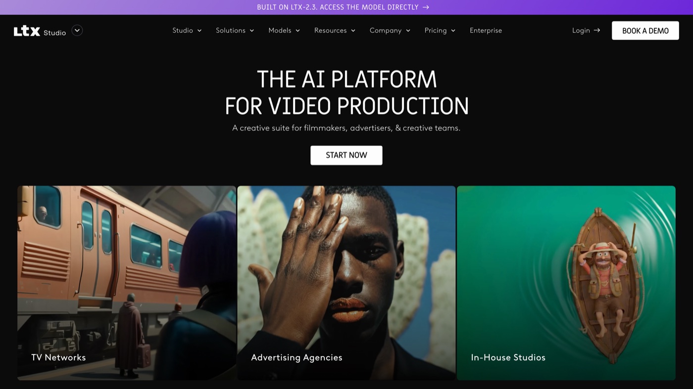 LTX Studio homepage