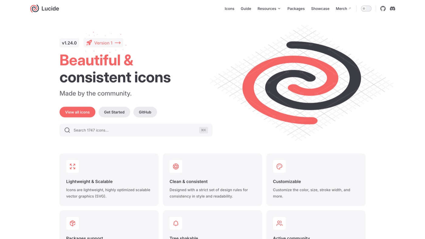 Lucide homepage