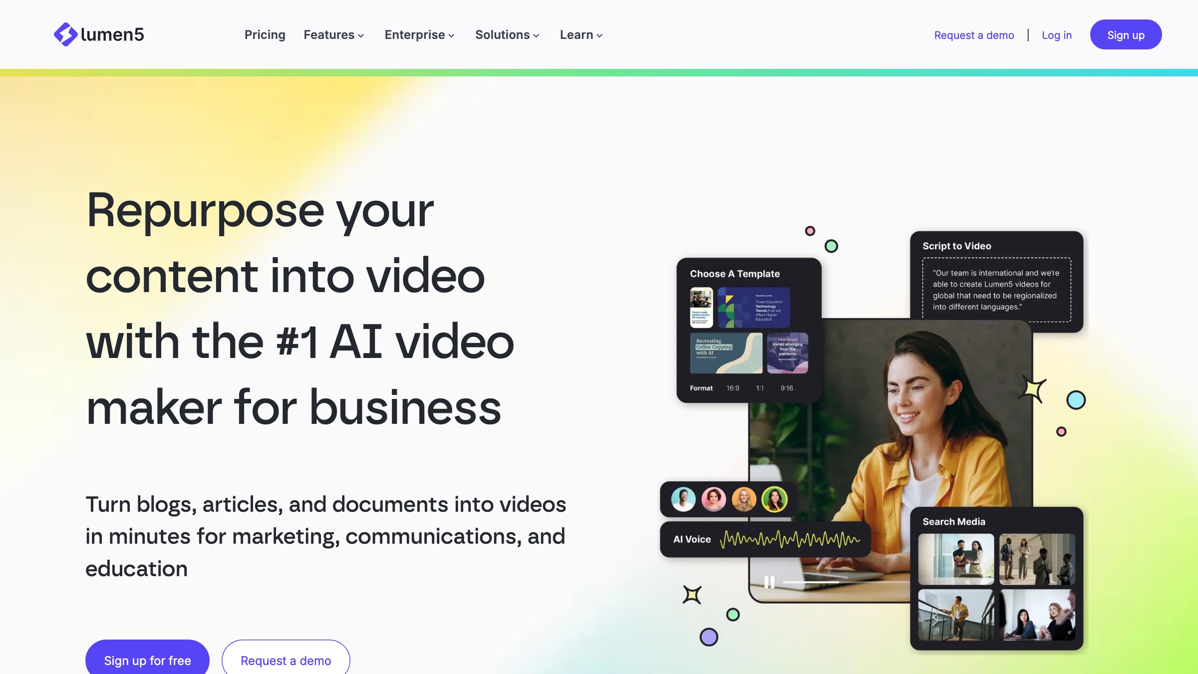Lumen5 homepage screenshot