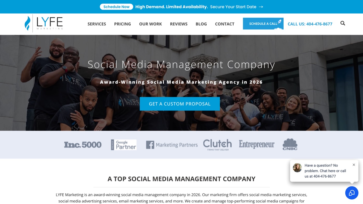 LYFE Marketing homepage.