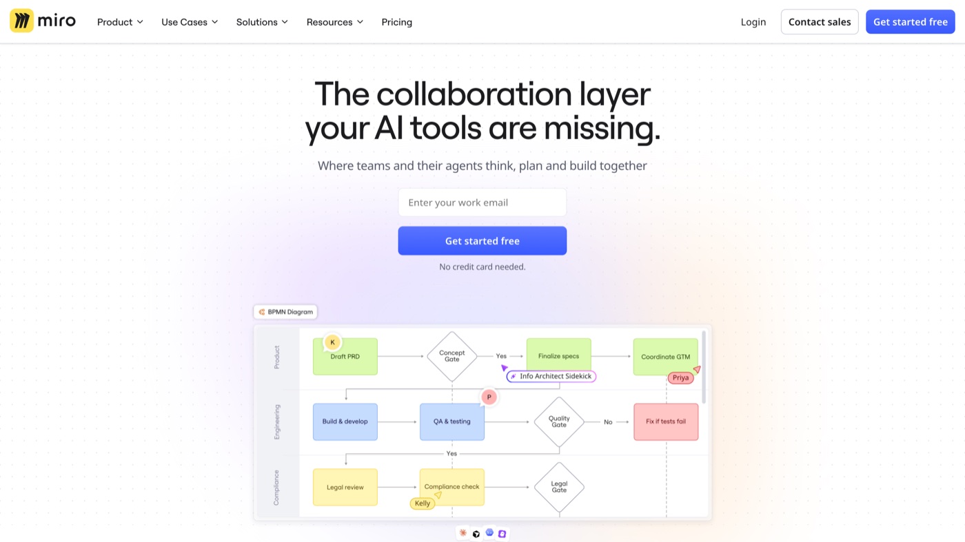 Miro homepage