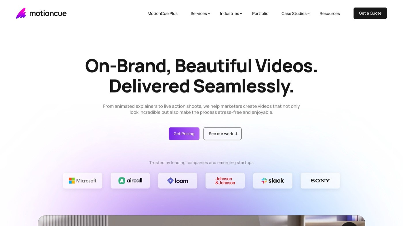 MotionCue homepage