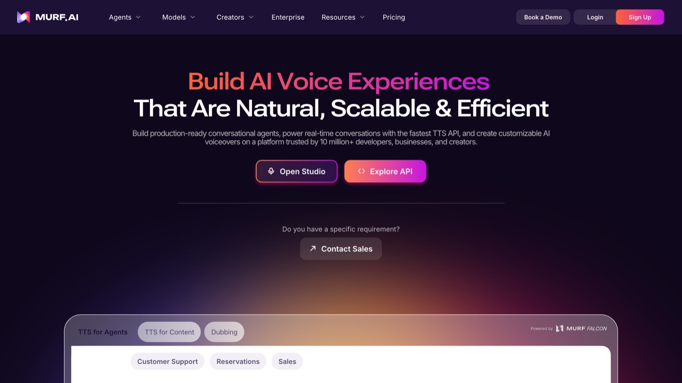 Murf AI homepage