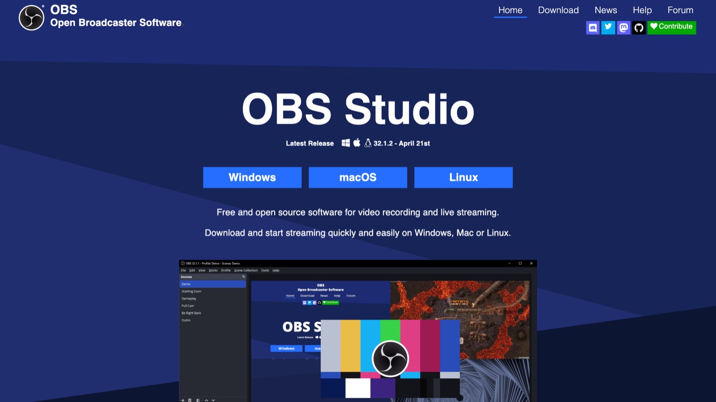 OBS Studio homepage