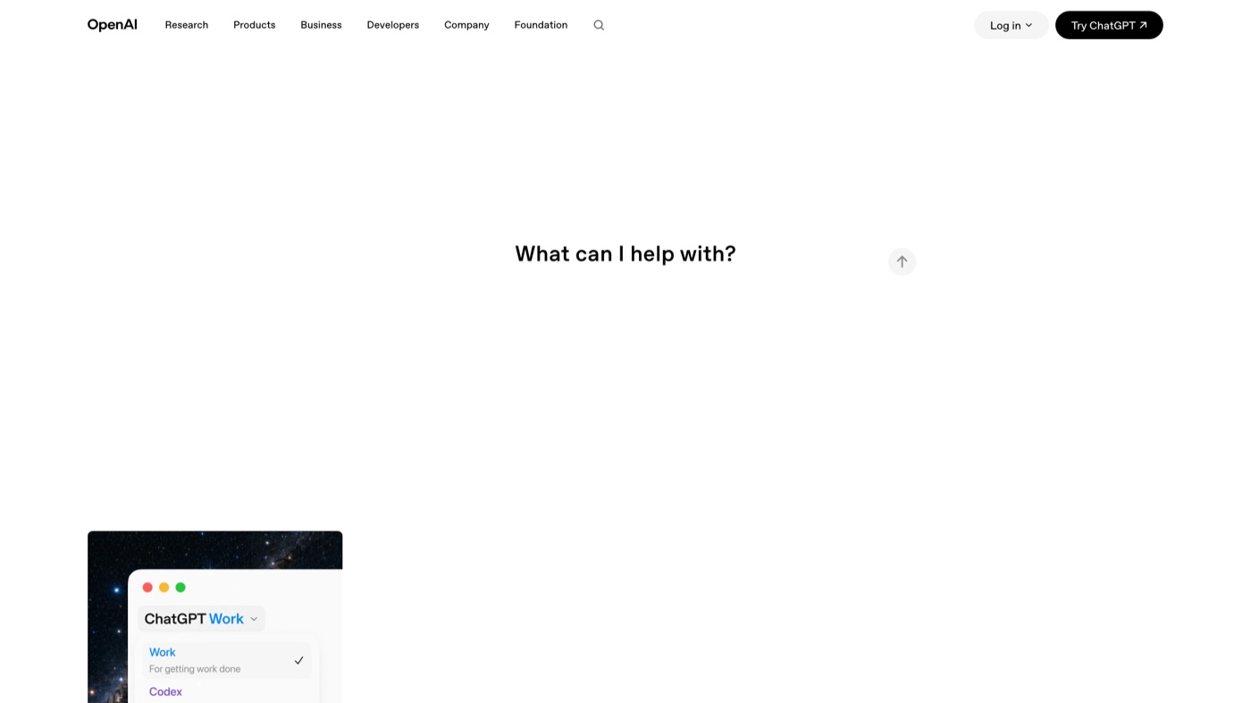 OpenAI homepage