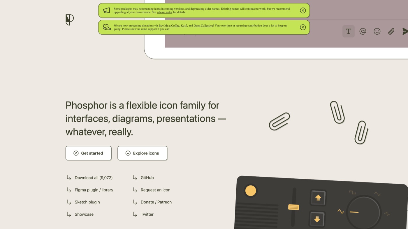 Phosphor Icons homepage