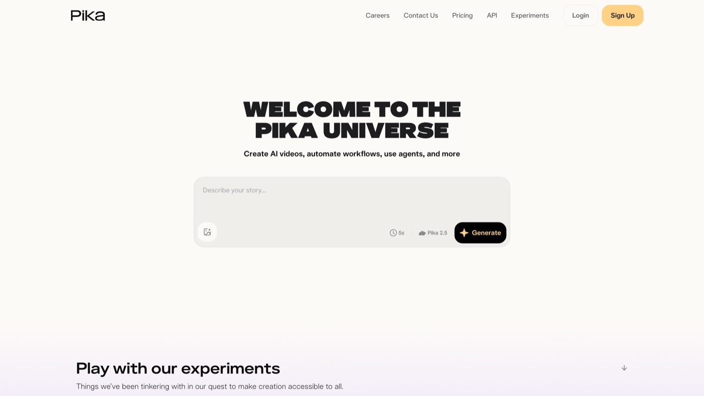 Pika homepage