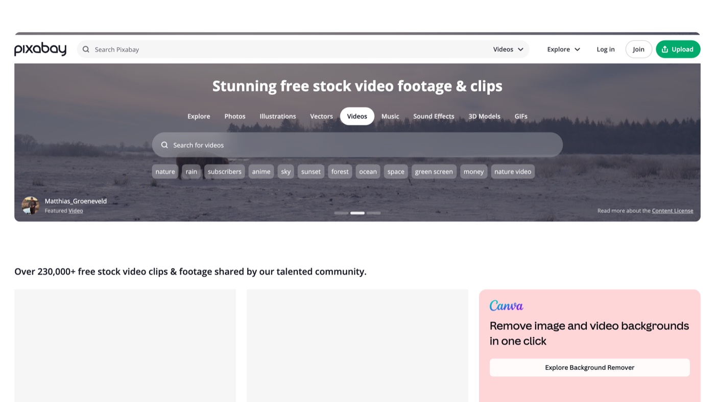 Pixabay homepage