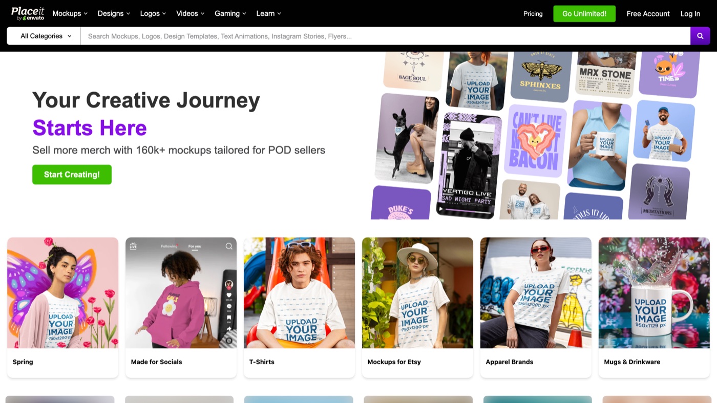 Placeit homepage