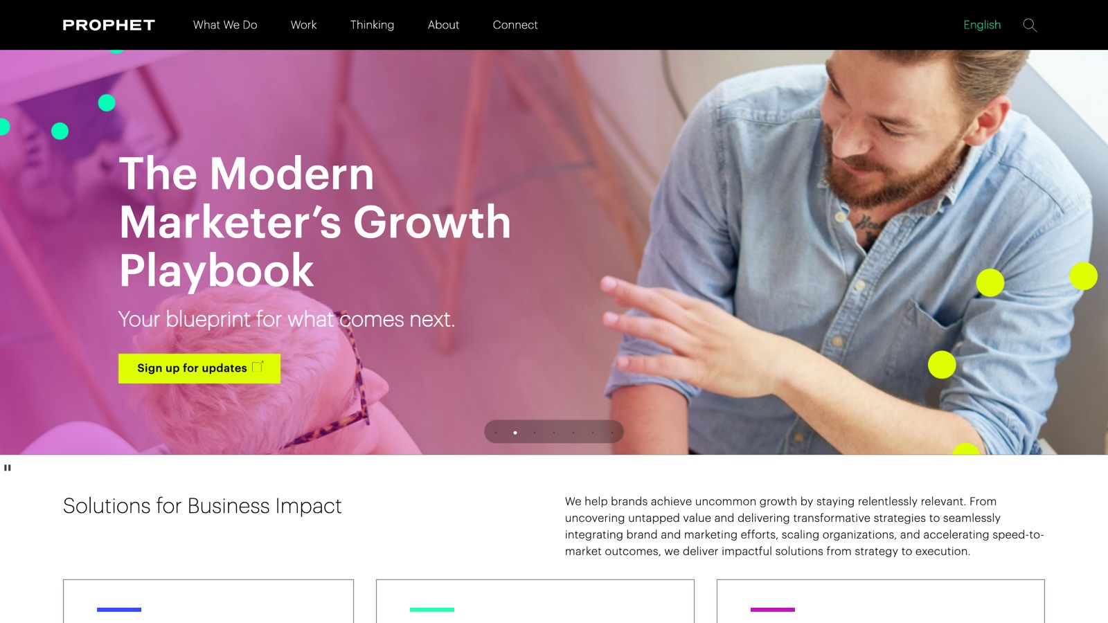 Prophet homepage screenshot
