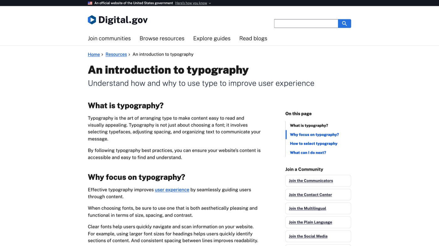 Public Sans homepage