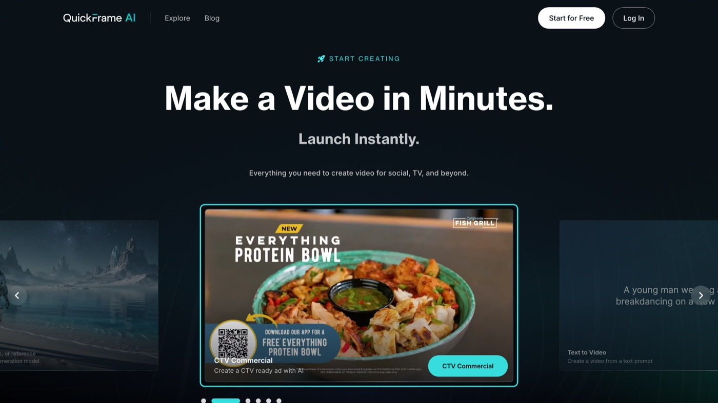 QuickFrame (by MNTN) homepage