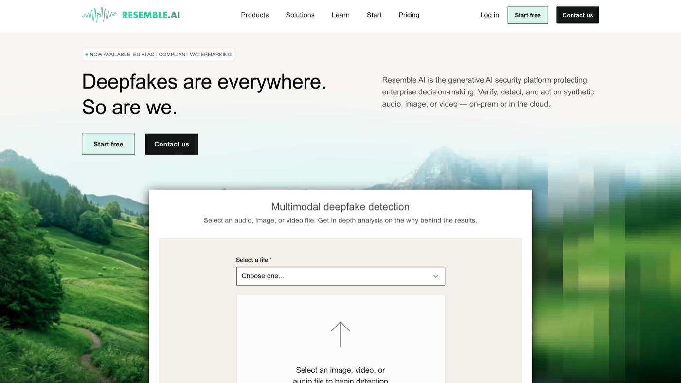 Resemble AI homepage