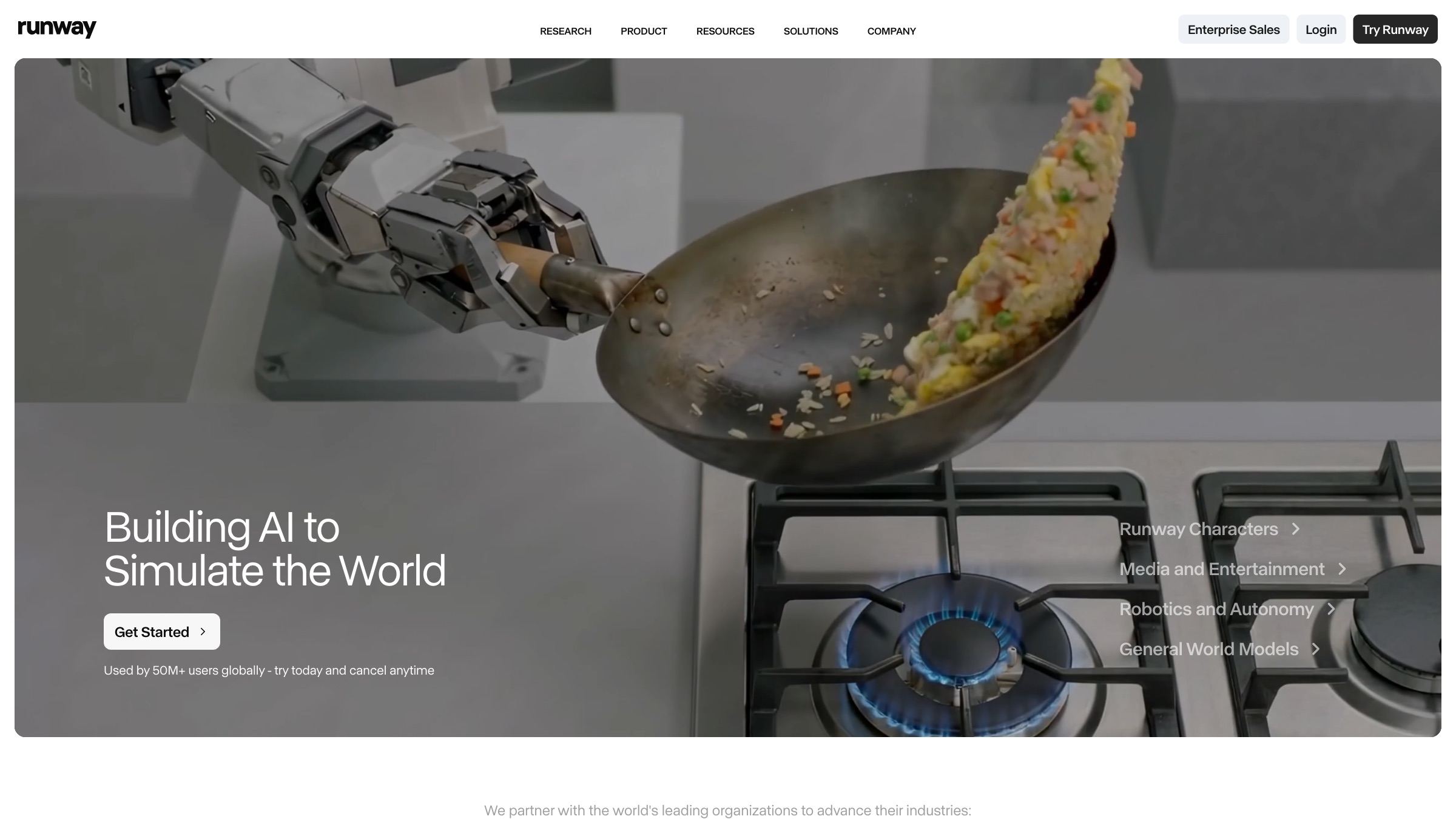 Runway homepage