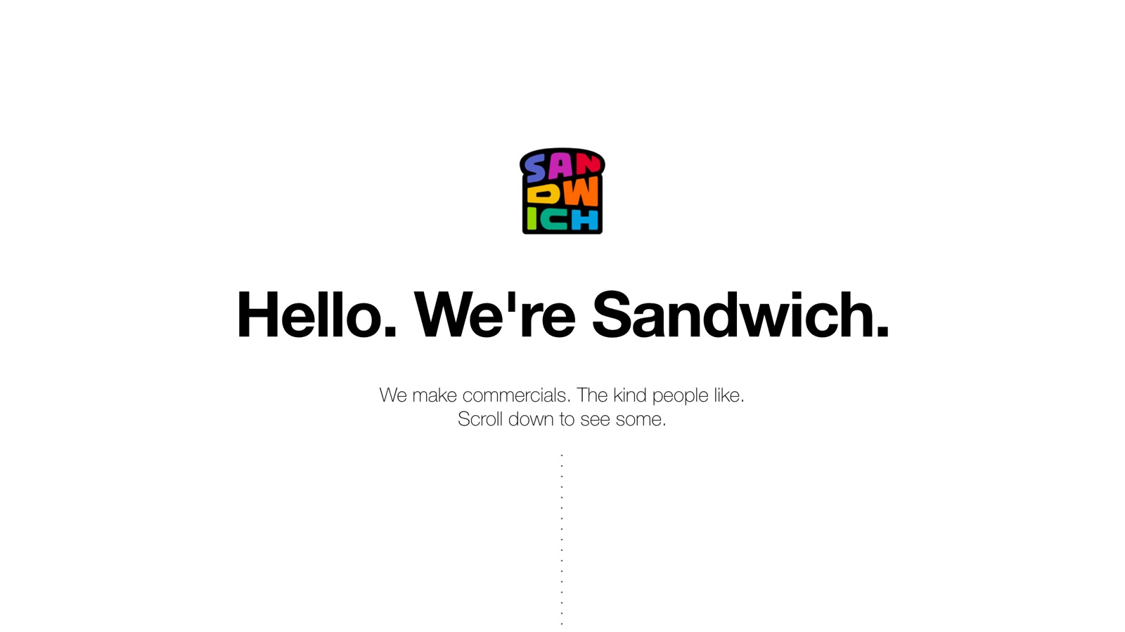 Sandwich homepage screenshot