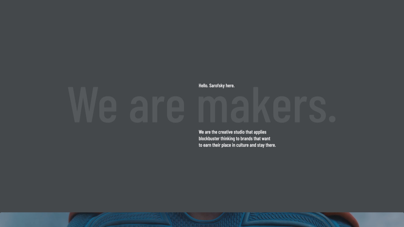Sarofsky homepage screenshot