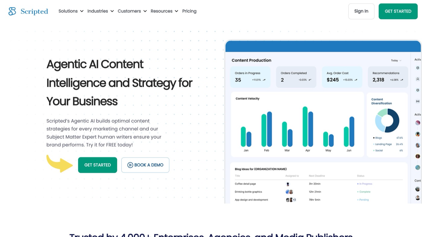 Scripted homepage