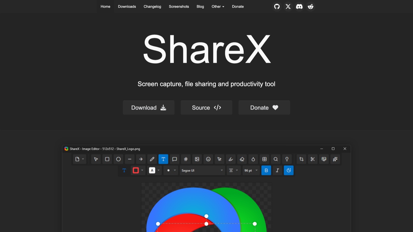 ShareX homepage