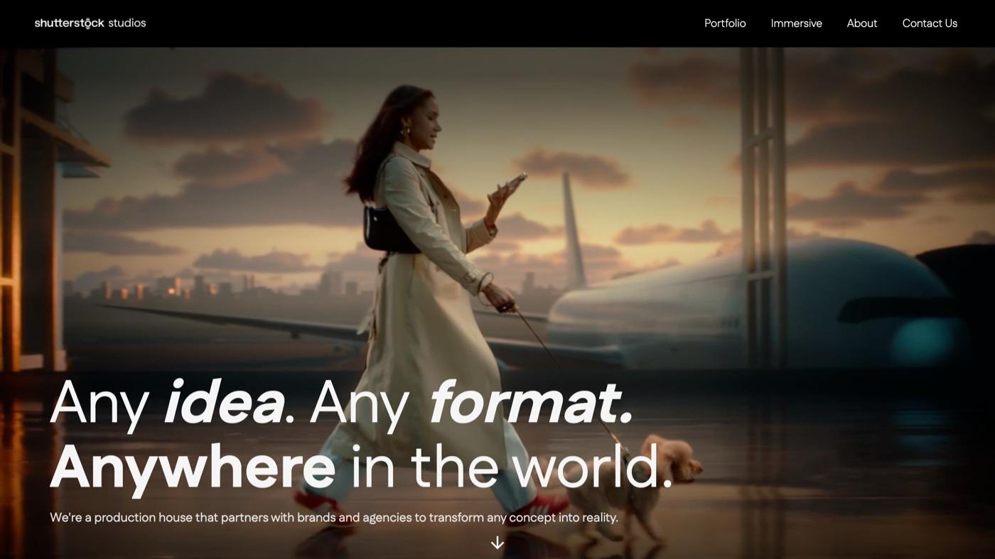Shutterstock Studios homepage