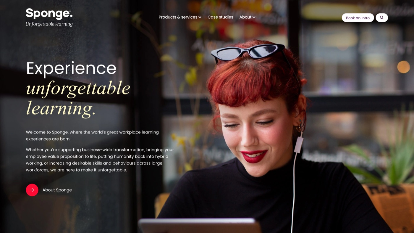 Sponge homepage screenshot