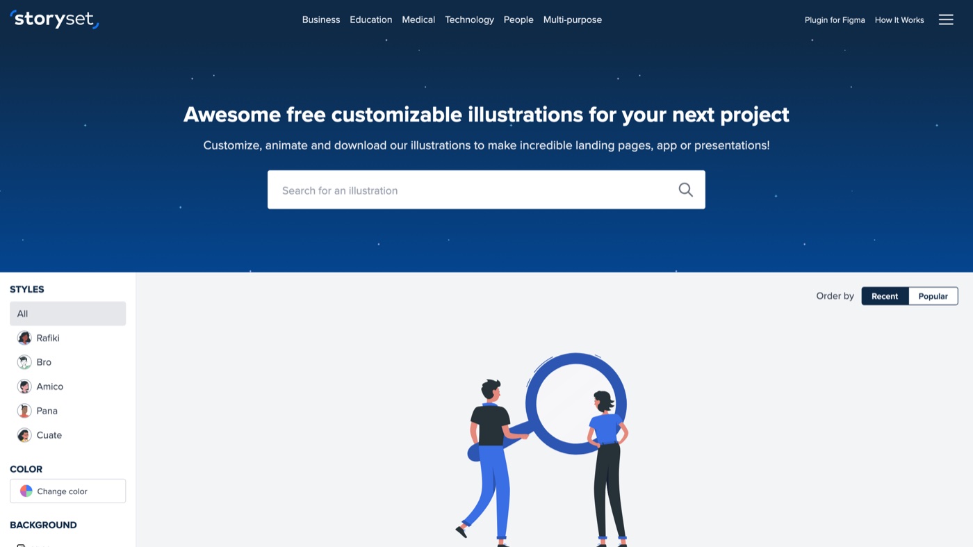 Storyset homepage
