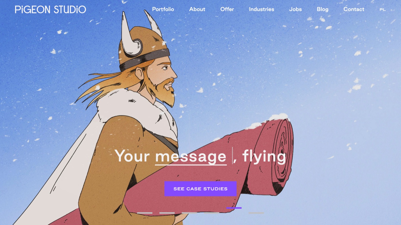 Studio Pigeon homepage screenshot