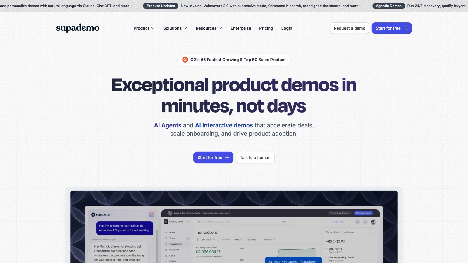 Supademo homepage screenshot