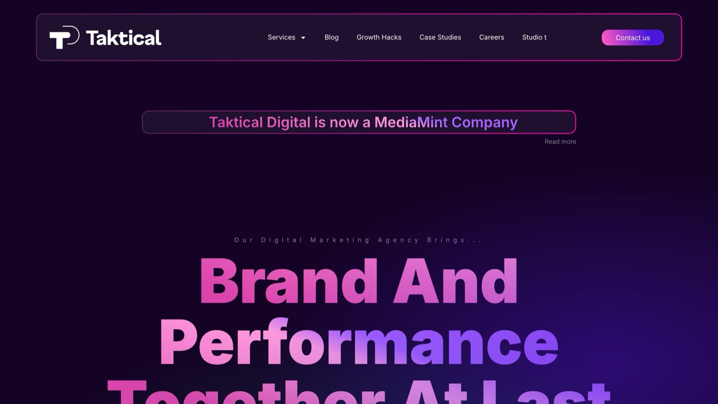 Taktical Digital homepage