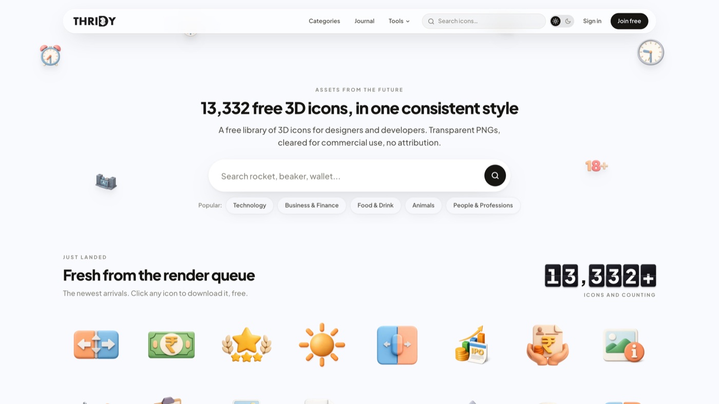 Thridy homepage