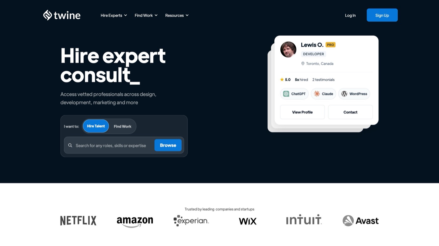 Twine homepage