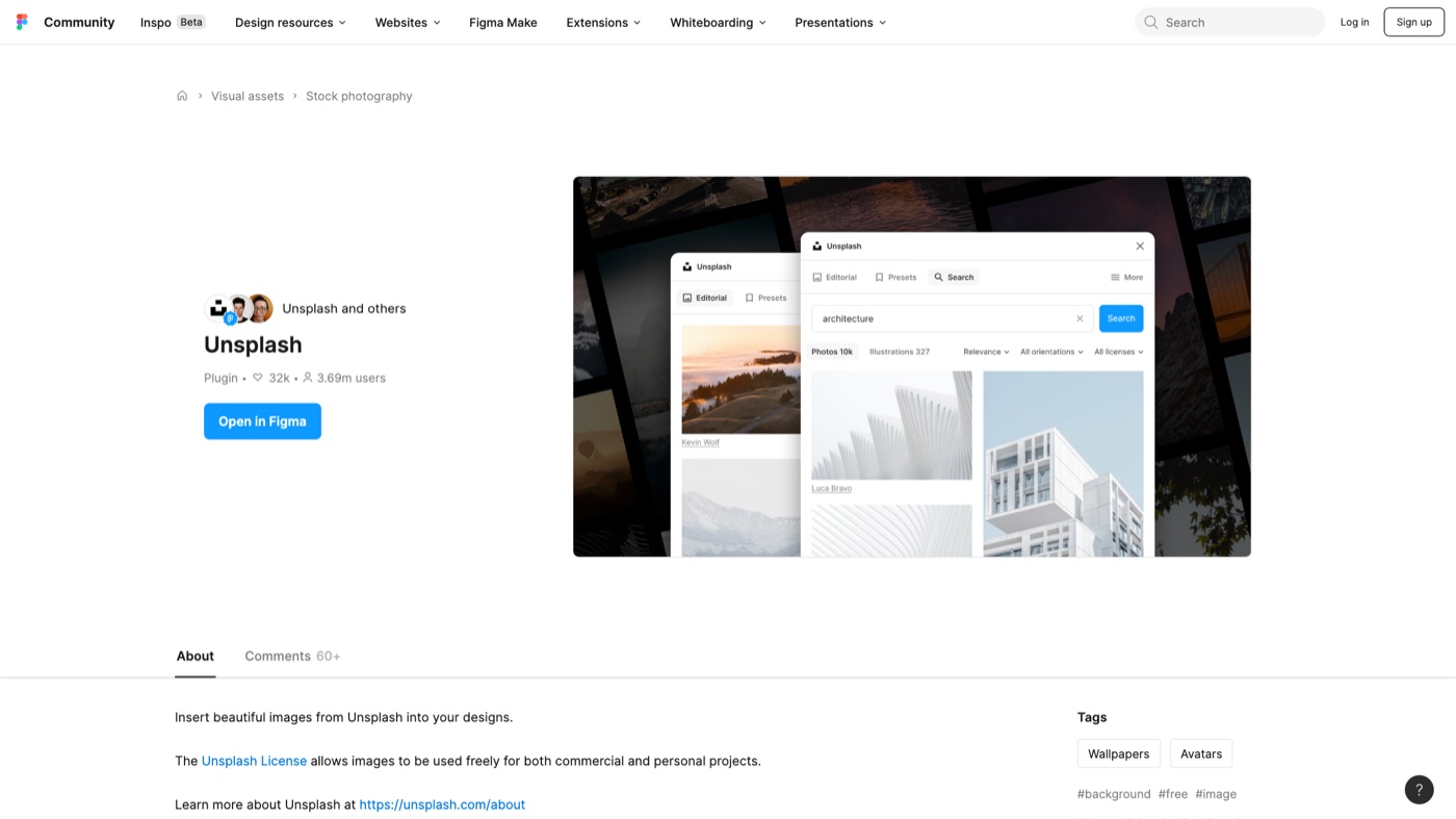 Unsplash homepage