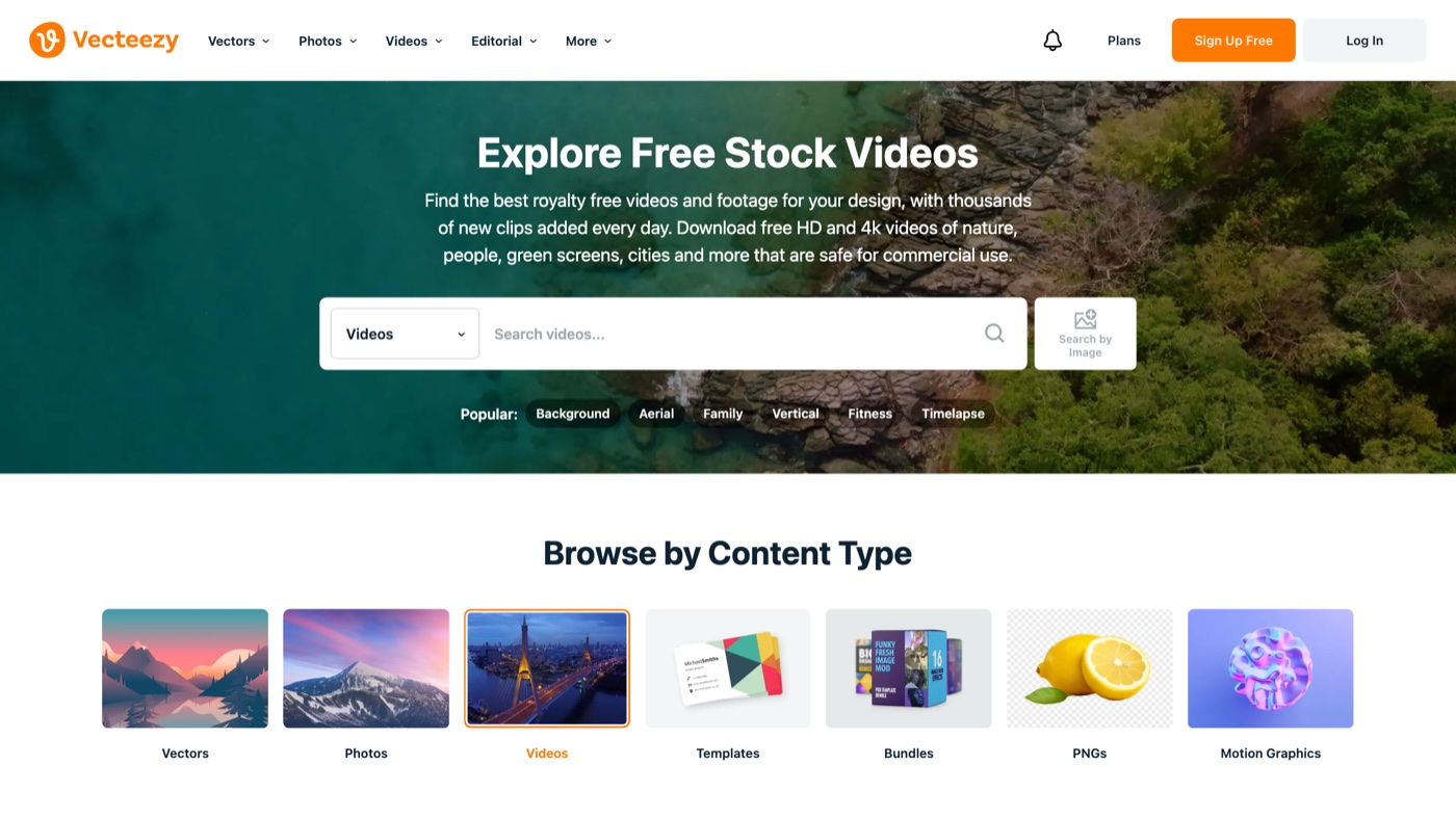 Vecteezy homepage