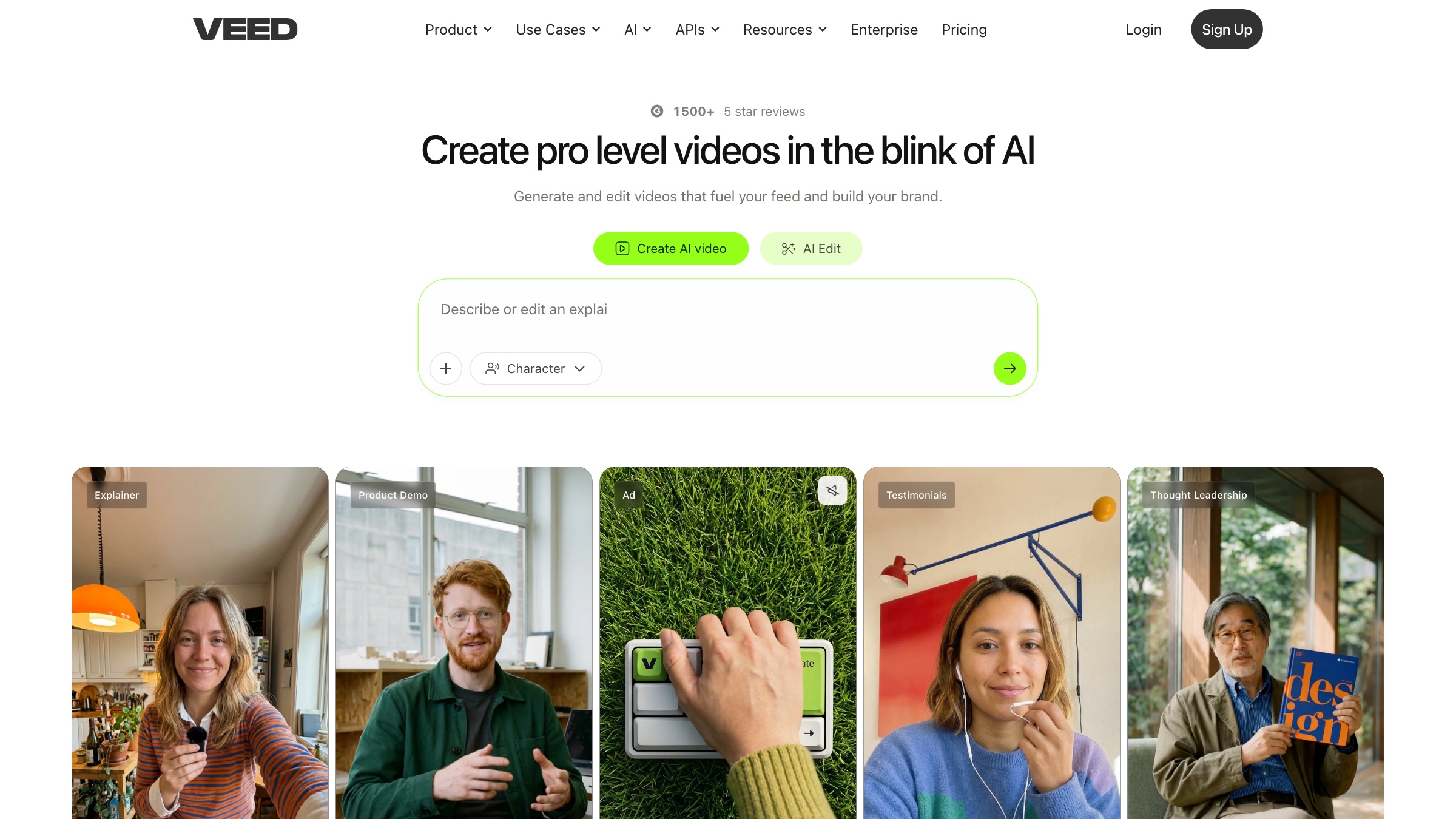 VEED homepage screenshot