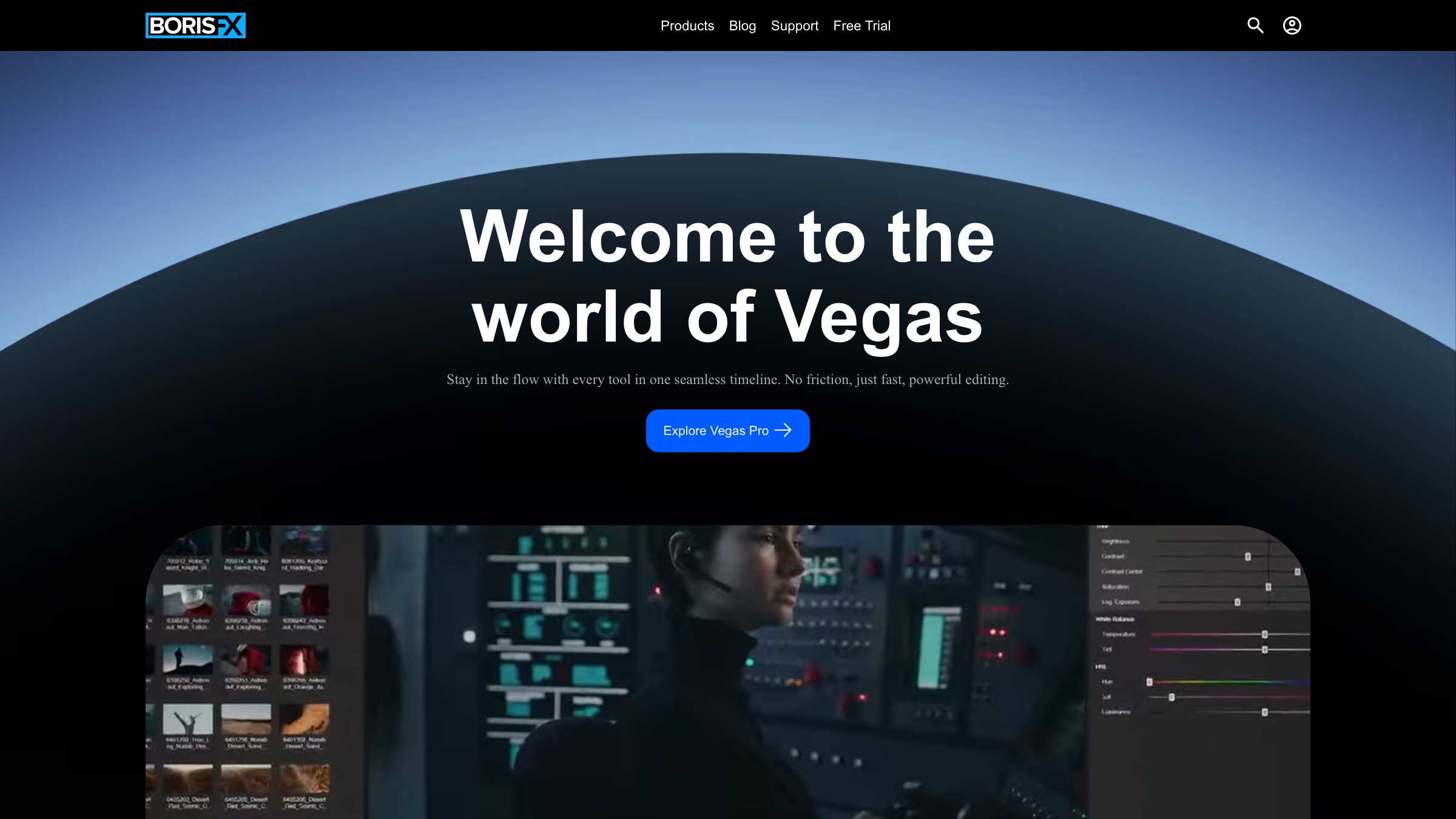 VEGAS Pro homepage screenshot