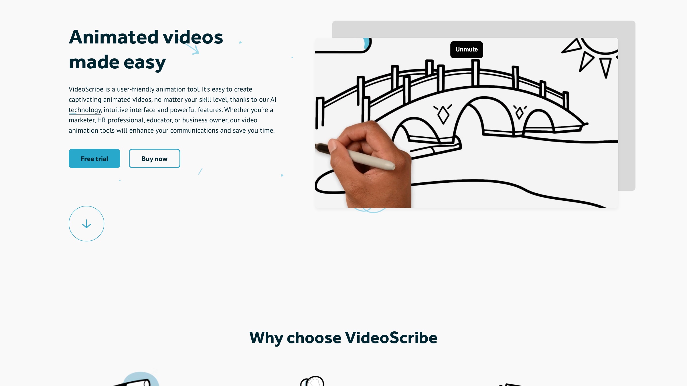VideoScribe homepage screenshot