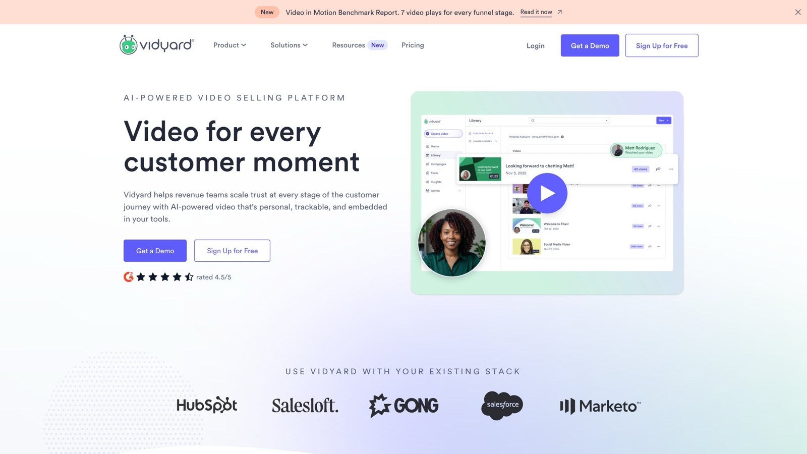 Vidyard homepage