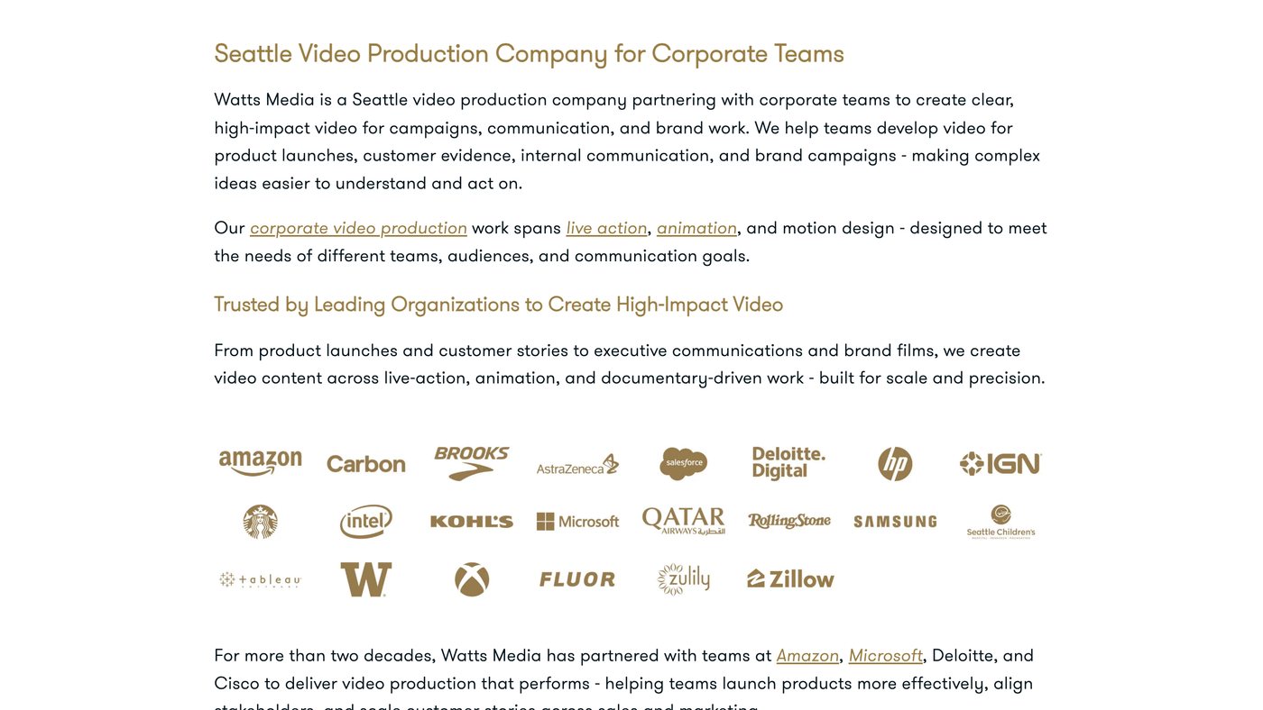 Watts Media homepage