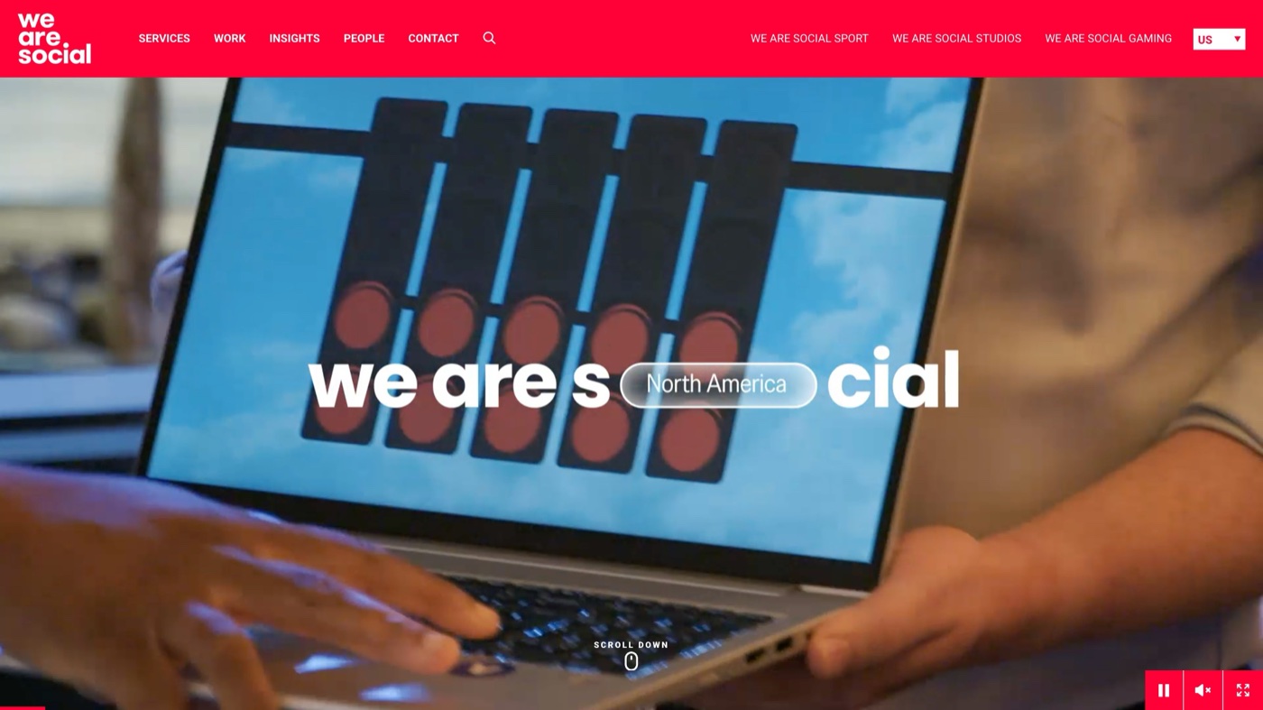 We Are Social homepage.