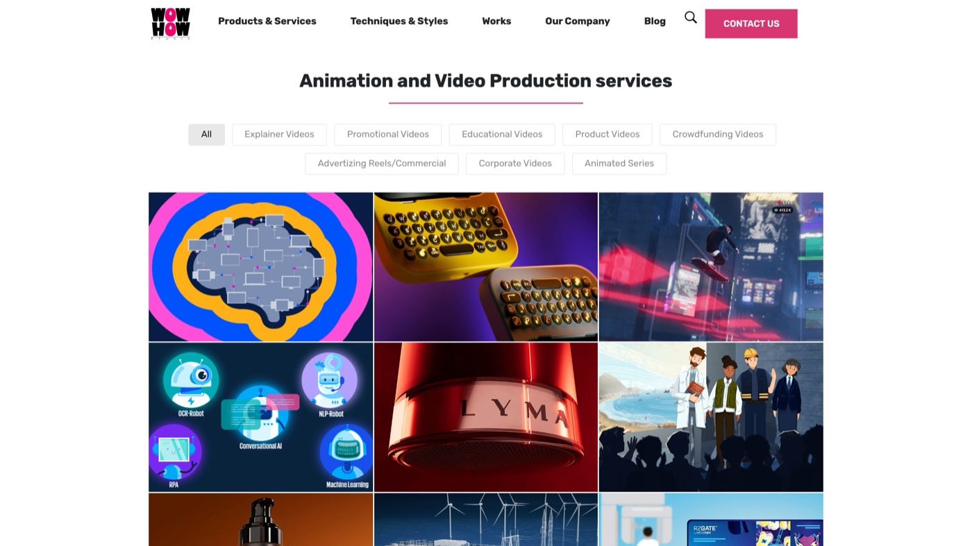 Wow-How Studio homepage