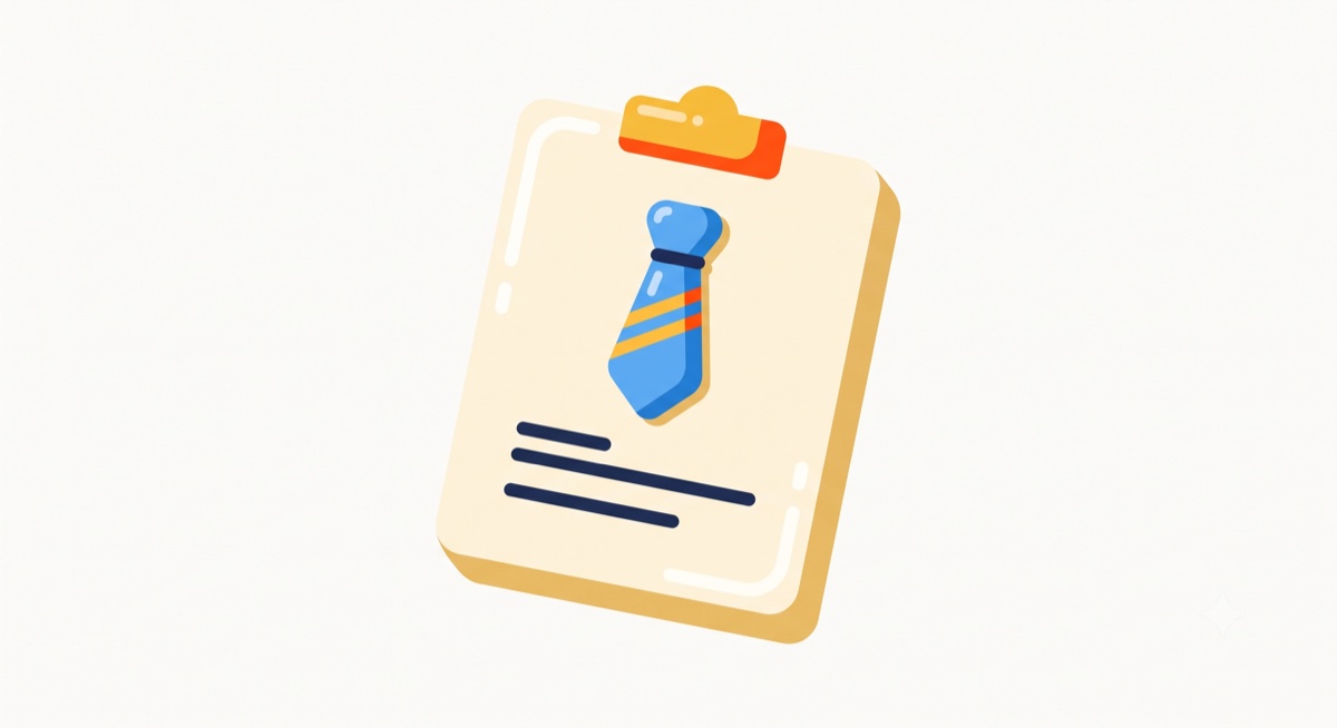 A flat-icon illustration of a two-column video script page beside a clapperboard and a play button, in warm cream and saturated brand colors.