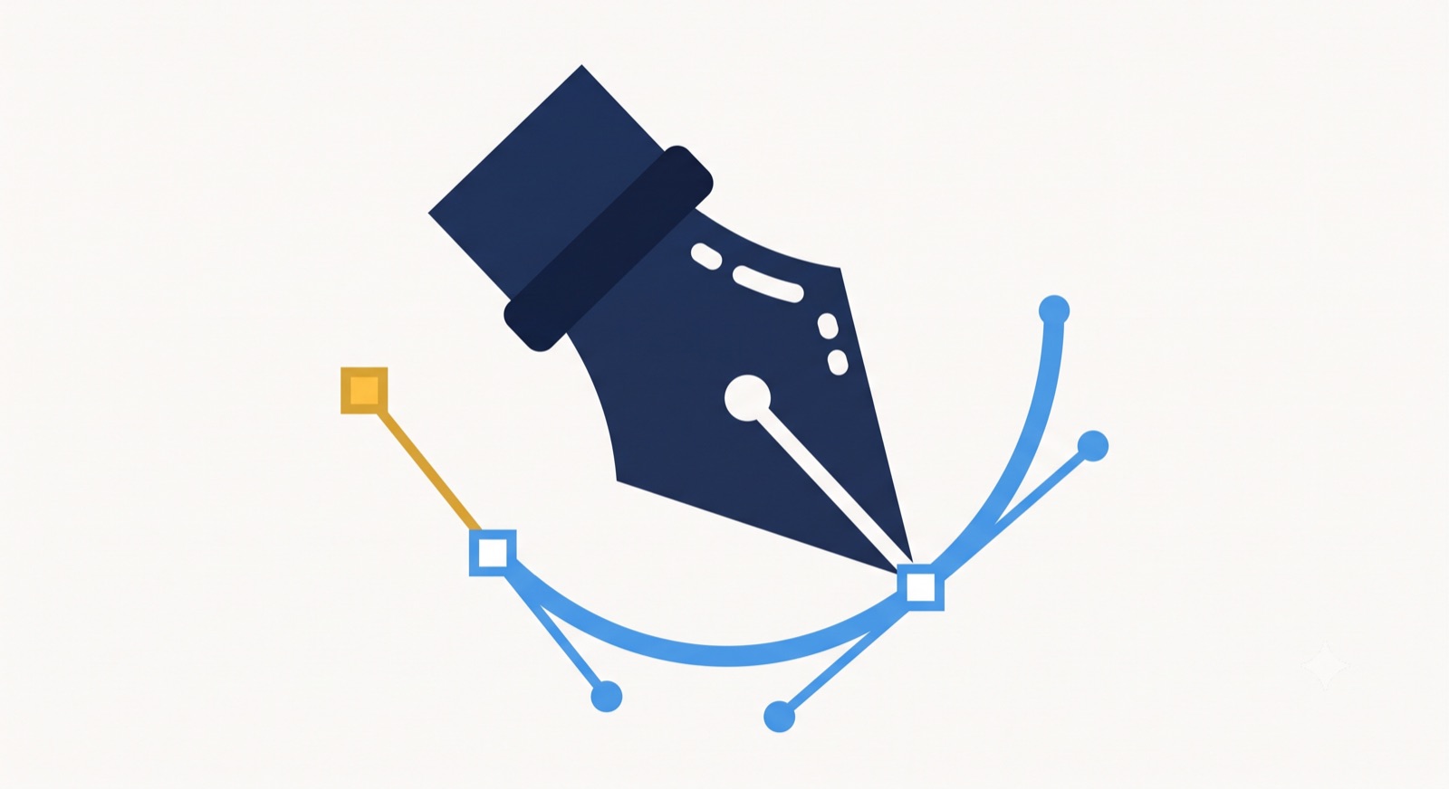 Flat illustration of a vector pen-nib tool
