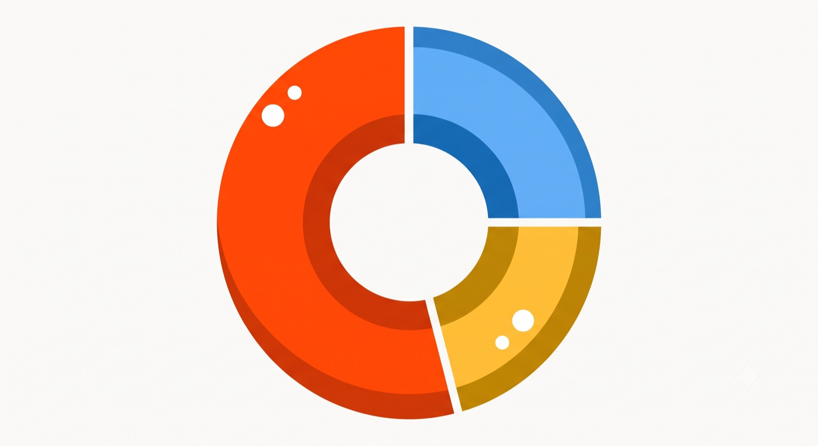 Flat illustration of a donut chart on a cream background