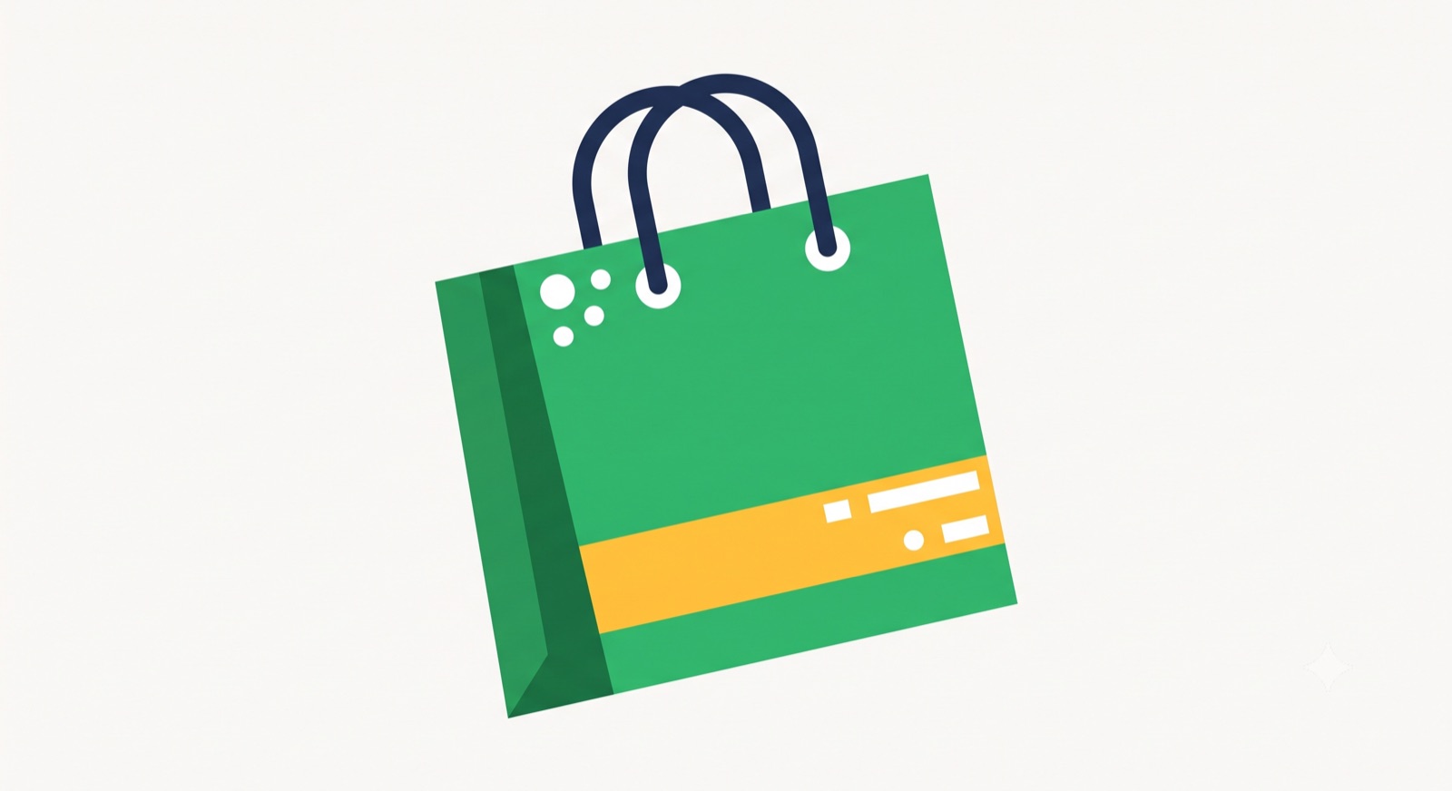 Flat illustration of a video play button tilted on a cream background