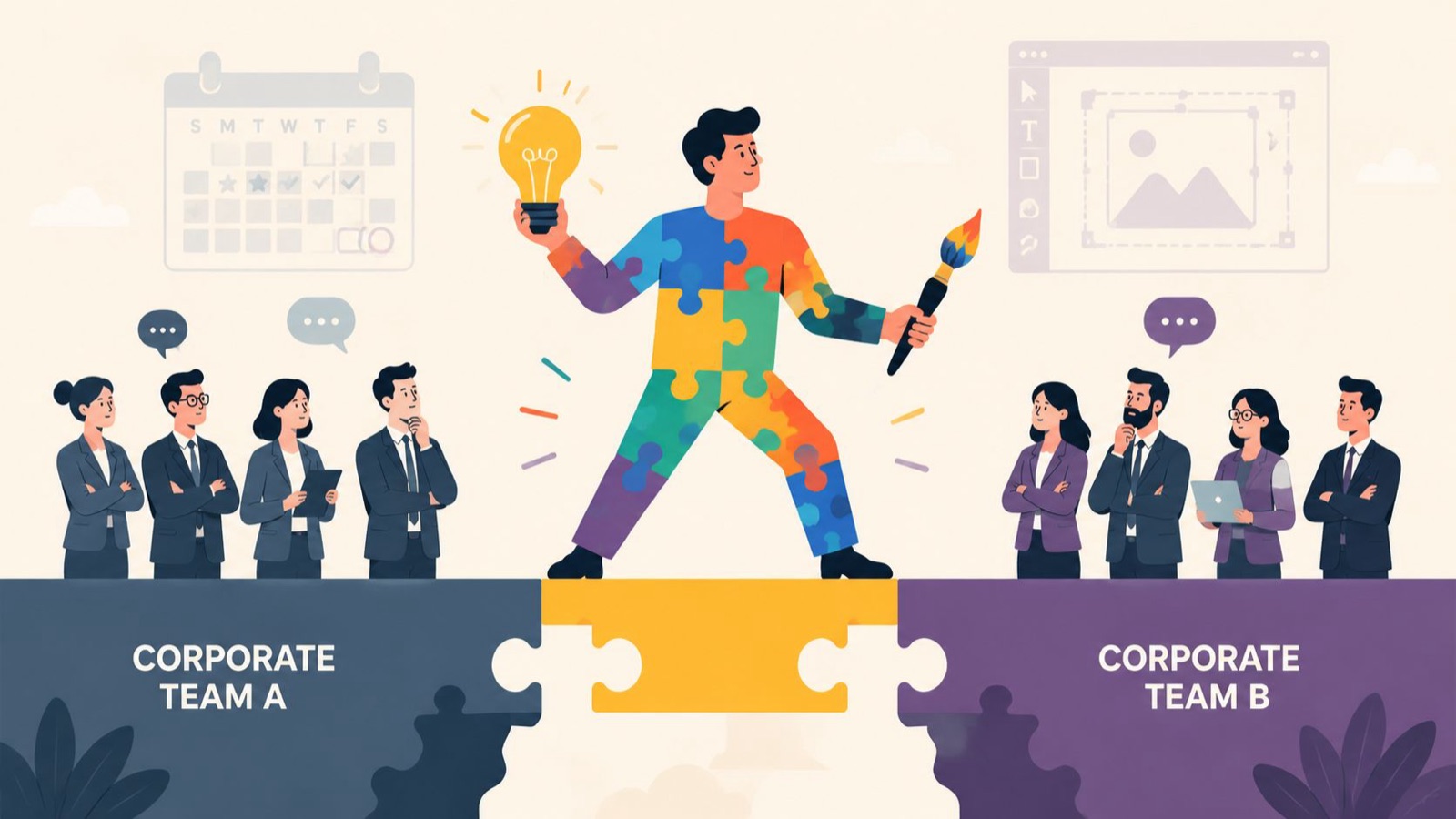 A fractional creative director leading a small creative team
