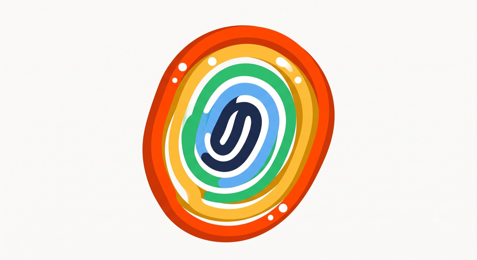 Flat illustration of a fingerprint on a cream background