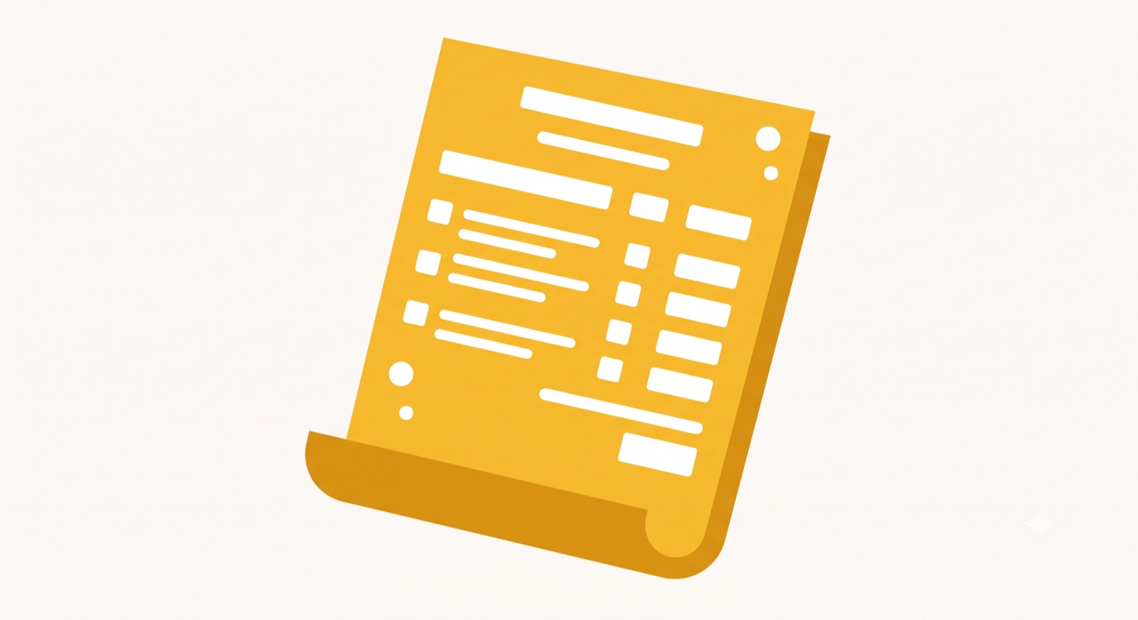 Flat illustration of an itemized receipt on a cream background