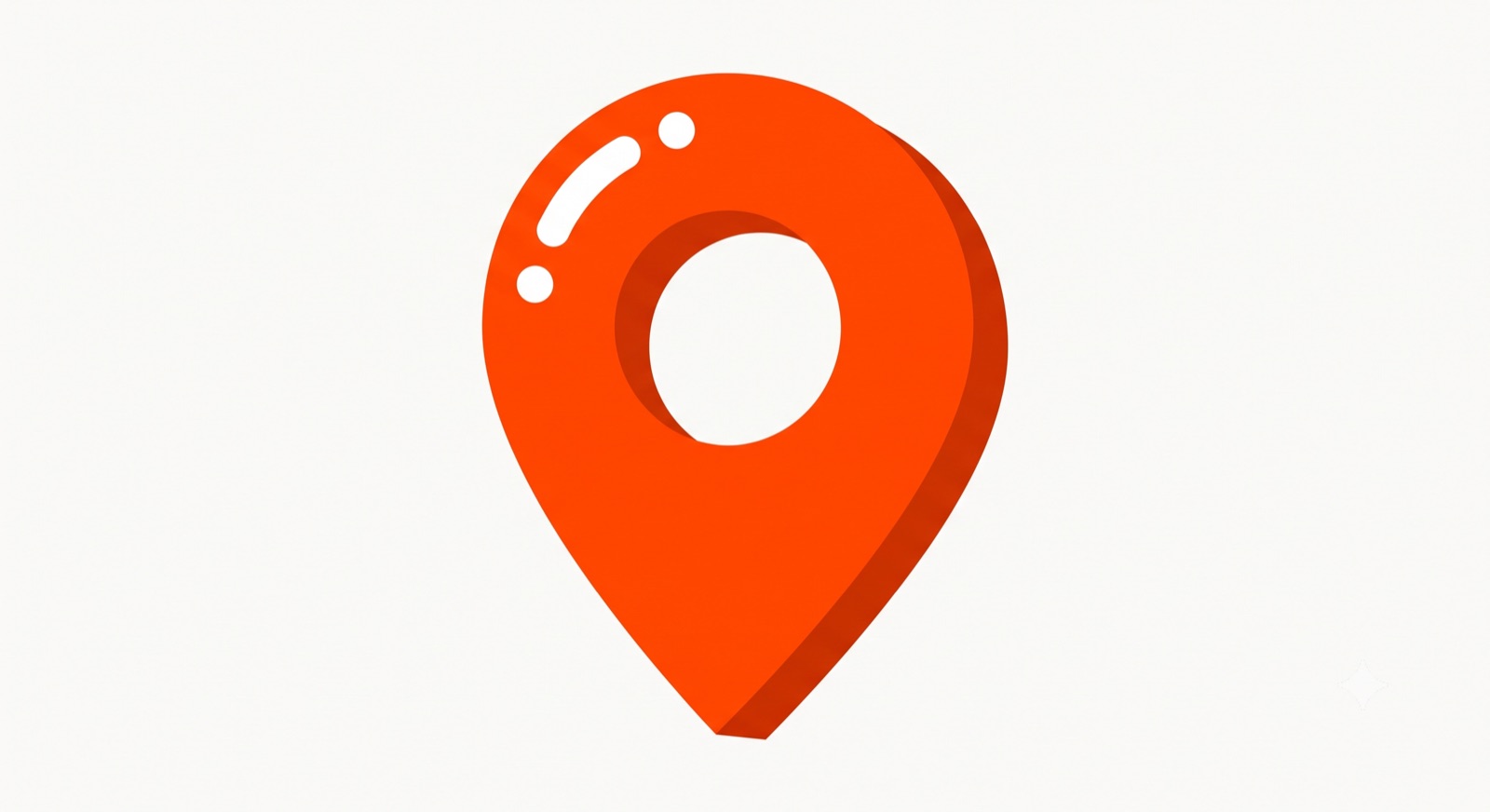 Flat illustration of an orange map location pin on a cream background, representing mapping the moments where customers get stuck