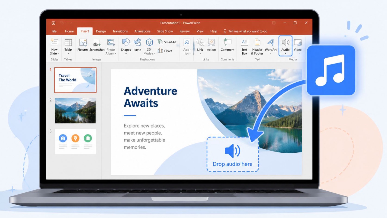 how to import music into powerpoint