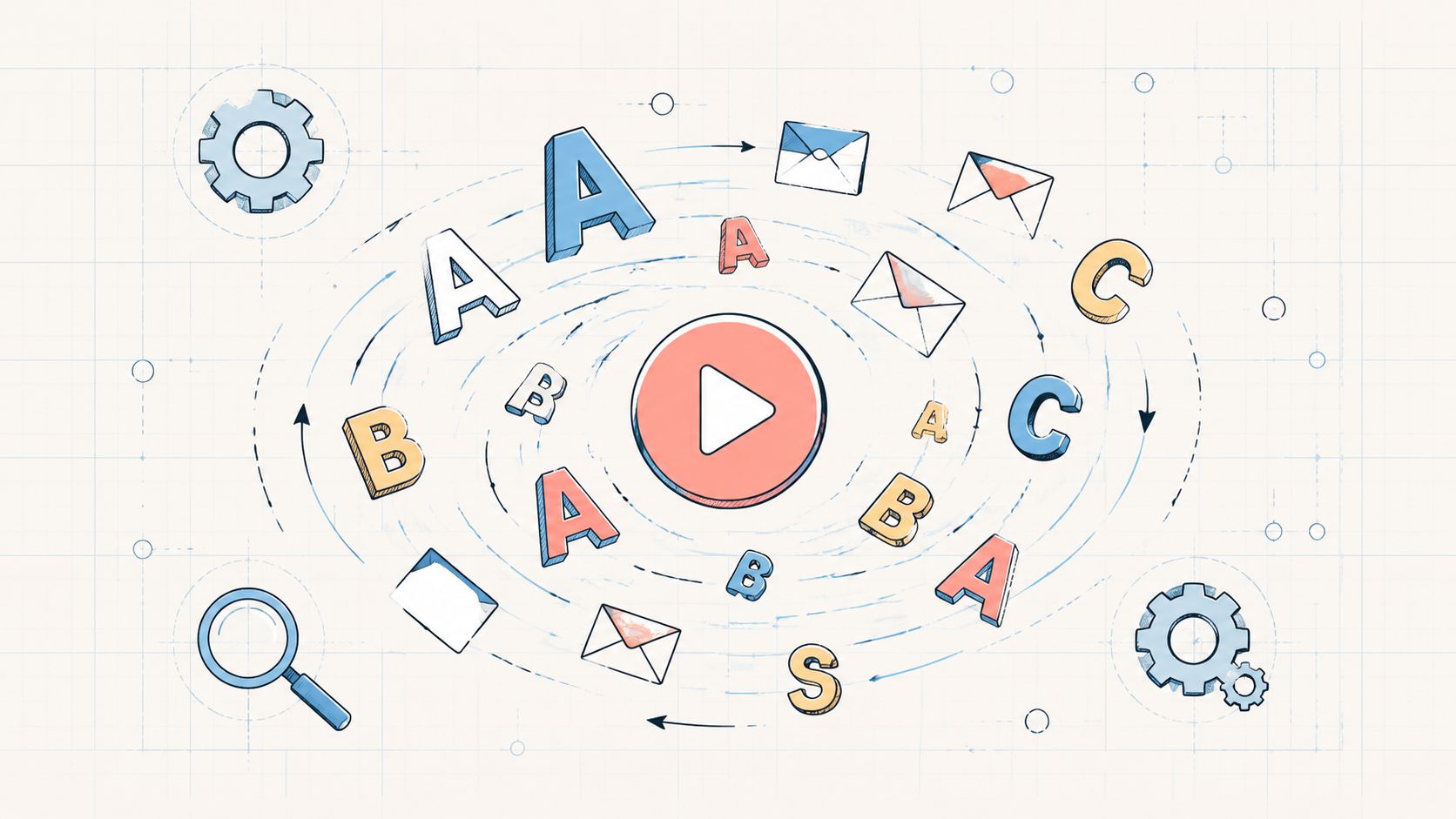 Bold letterforms and colorful motion design elements arranged as a kinetic typography composition