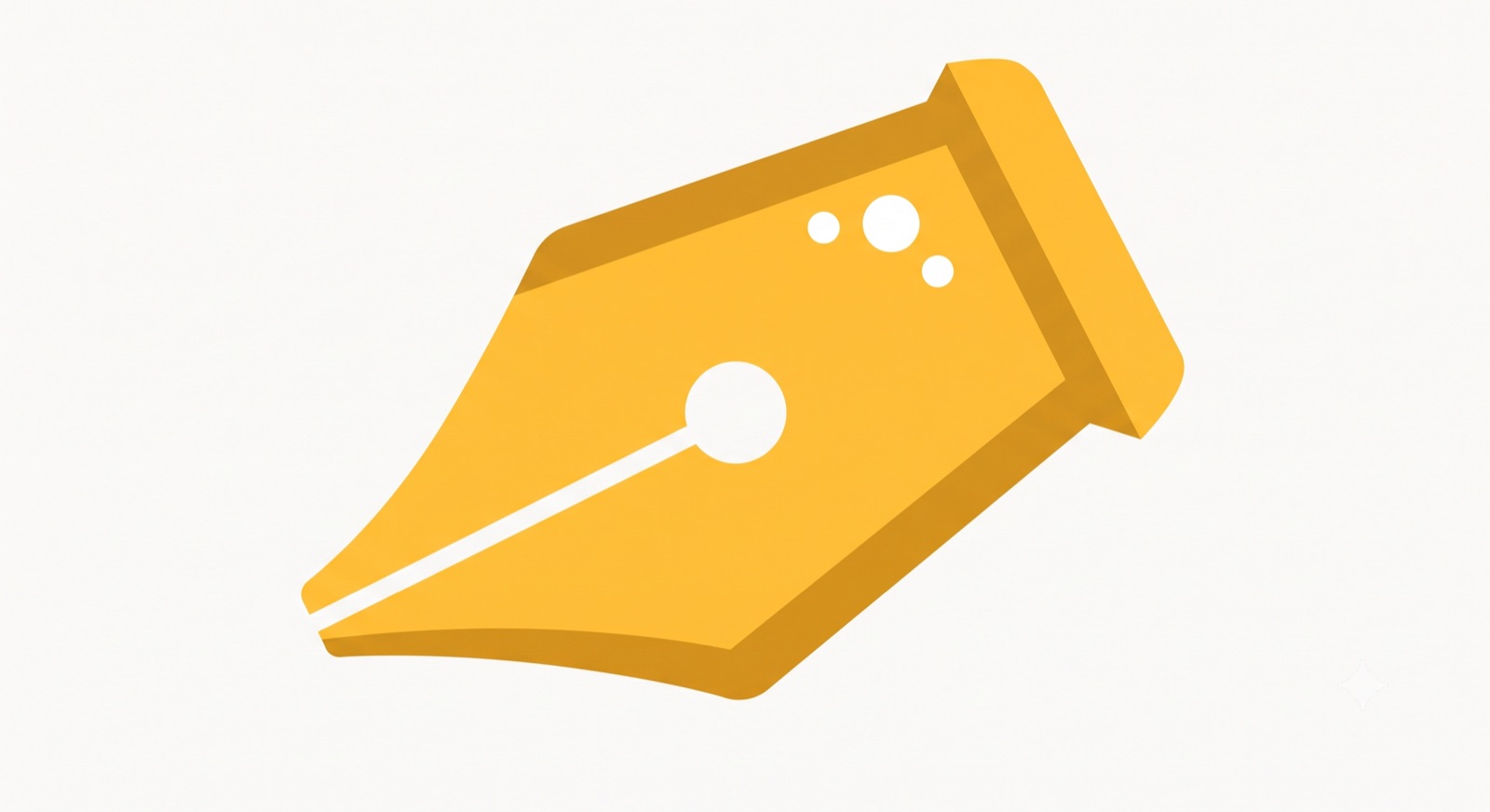 Flat illustration of a fountain pen nib on a cream background